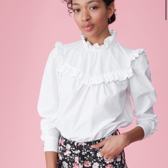 Rebecca Taylor Tops - La Vie Rebecca Taylor Poplin Ruffle Blouse